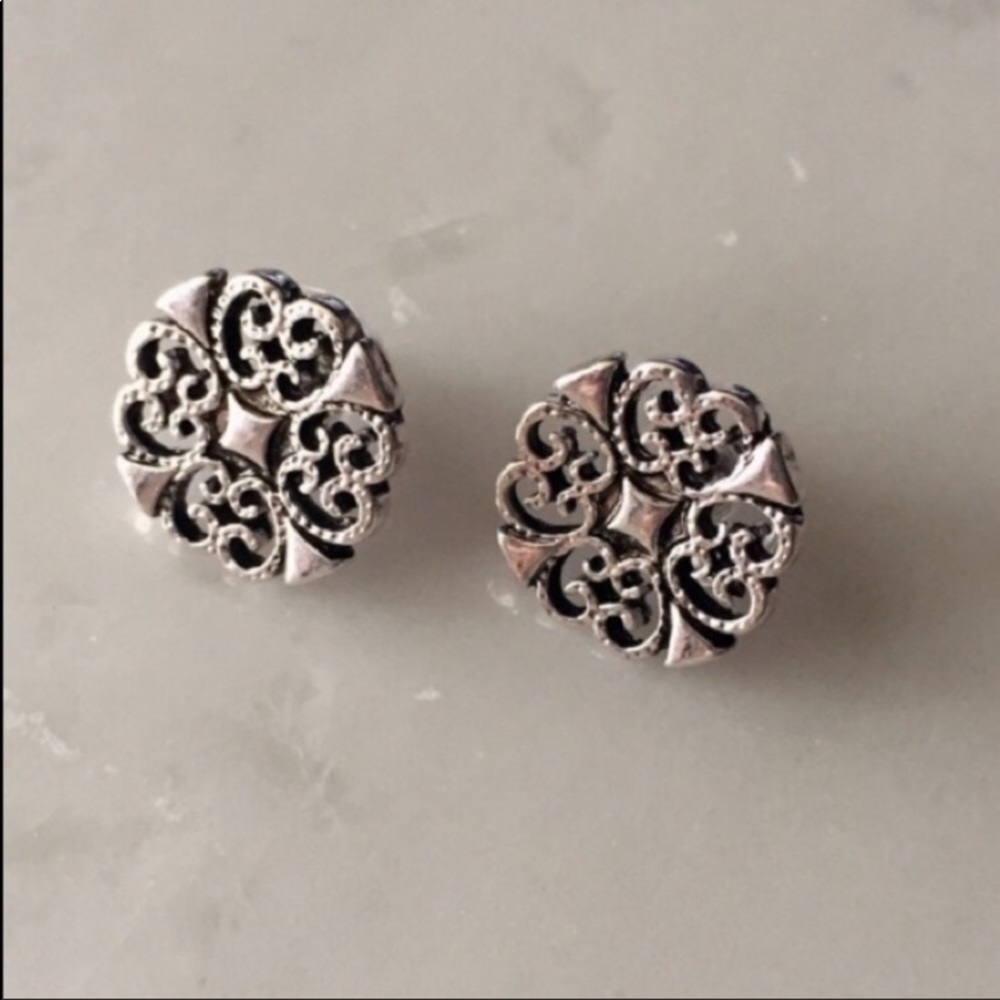 Silver Medallion Earrings
